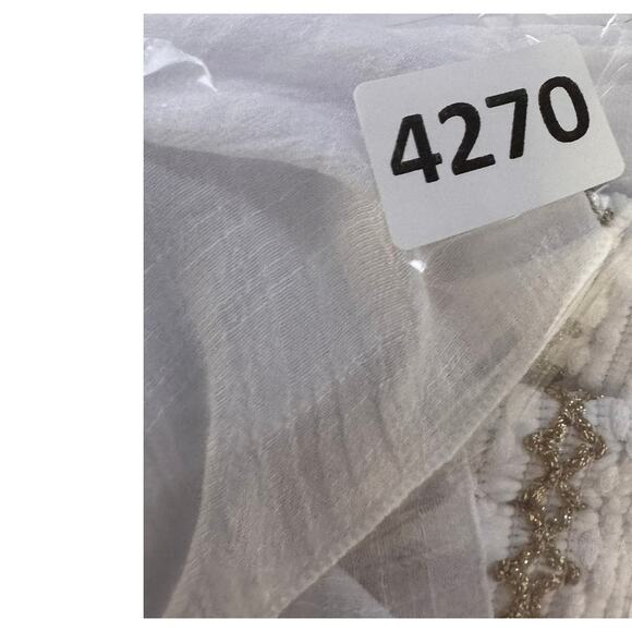 JM Collection Bright White Woven Skirt NEW Large Crinkle Gauzy Elastic Waist - Picture 10 of 10